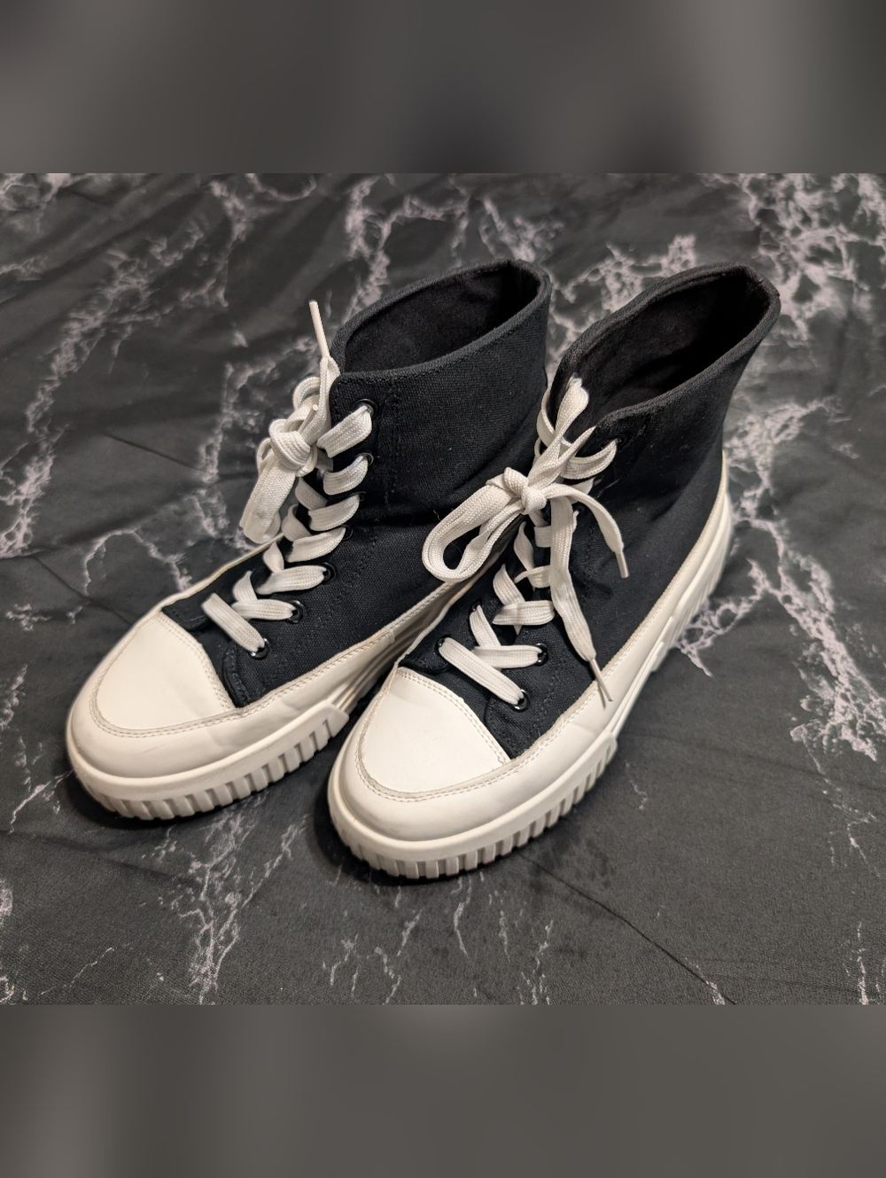 Black And White Platform Sneakers